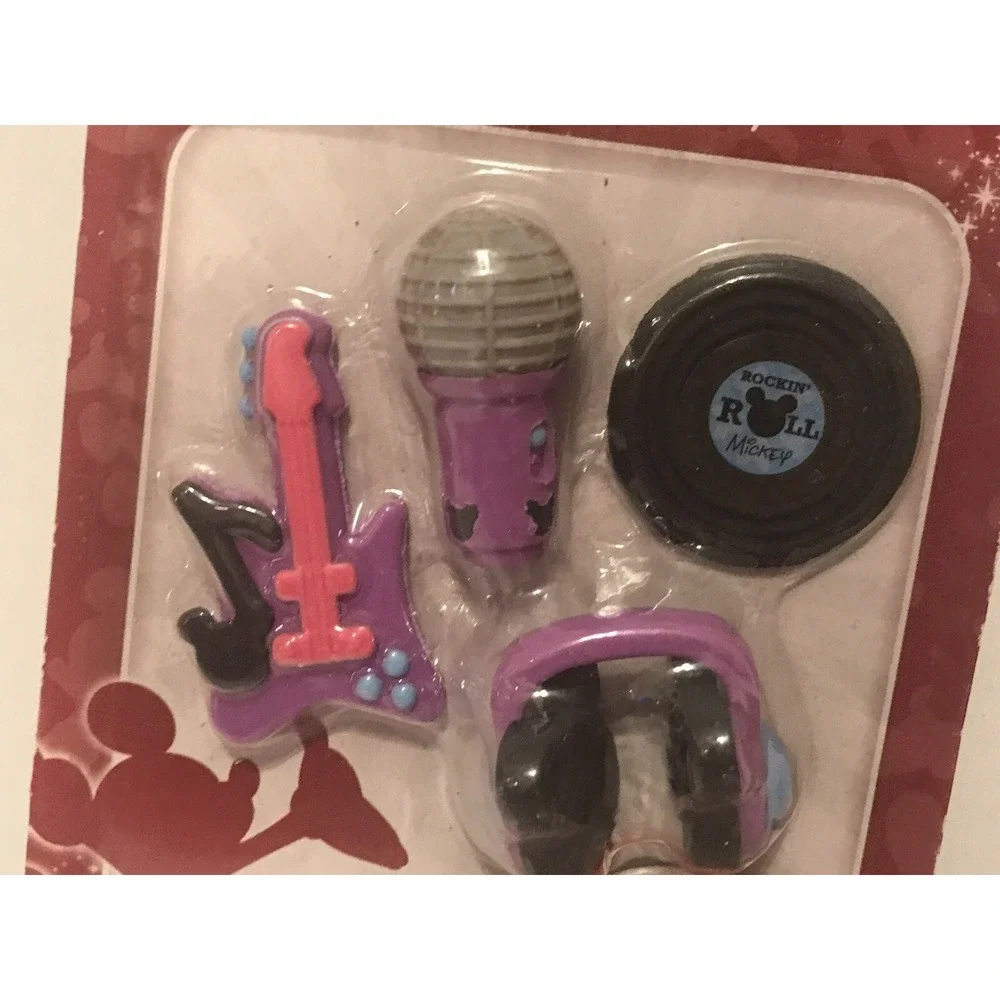 Disney Store Mickey Mouse Rock Roll Puzzle Erasers Guitar Mic Headphones Record